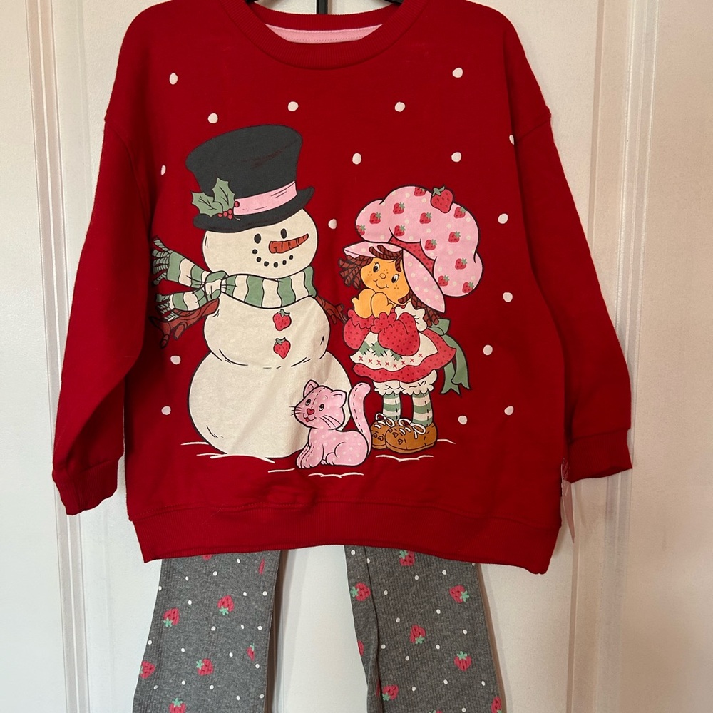 Strawberry Shortcake Crewneck Sweatshirt with Legging  2-piece Set Size 4T  NWT